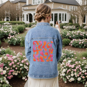 Moderne Gradient-Blobs in Rosa und Orange Jeansjacke