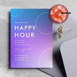 Moderne Gradient Happy Hour (Blau) Einladung