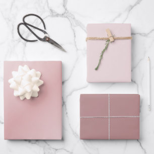 Moderne Gradient-Staub-Blush-Mauve-Einfarbig-Rosa Geschenkpapier Set