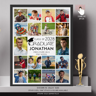 Moderne Graduate 18 FotoCollage benutzerdefinierte Poster