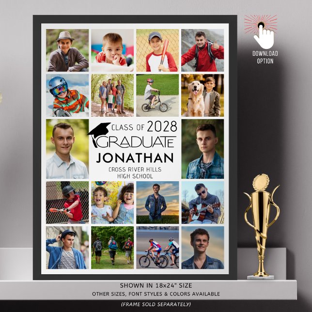 Moderne Graduate 18 FotoCollage benutzerdefinierte Poster (Von Creator hochgeladen)