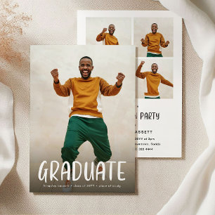Moderne GRADUATE 4 Foto-Abschlussfeier Einladung