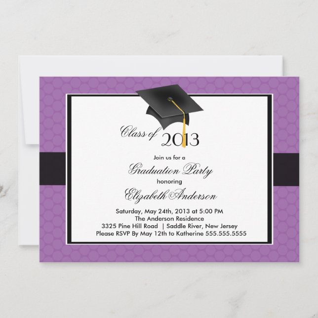Moderne Graduate Cap & Tassel Graduation Party Einladung (Vorderseite)