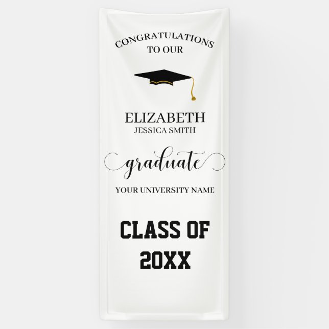 Moderne Graduate Class 20XX Abschluss Door Banner (Vertikal)