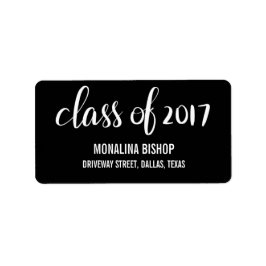 Moderne Graduate Class of 2017 Typografy Black Adressaufkleber