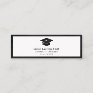 Moderne Graduate Class of Name Card Schwarz einfü Mini Visitenkarte