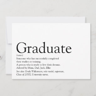 Moderne Graduate Definition Graduate Party Einladung