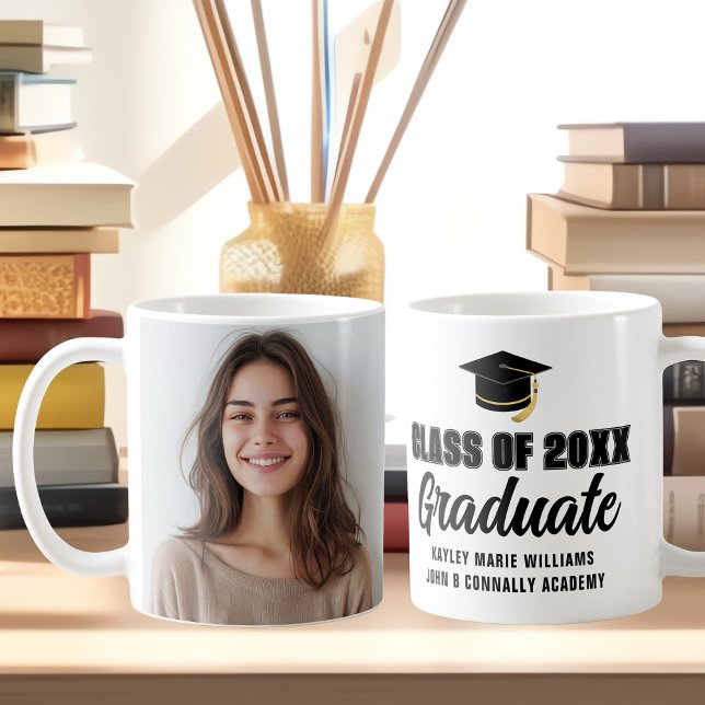 Moderne Graduate Foto Class 2025 Abschluss Kaffeetasse (Von Creator hochgeladen)