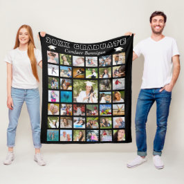 Moderne Graduate Foto Collage Black Fleecedecke