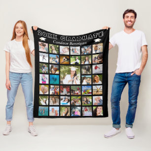 Moderne Graduate Foto Collage Black Fleecedecke