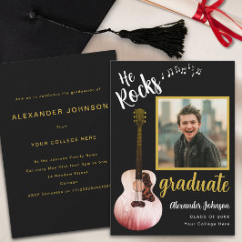 Moderne Graduate Foto Cool Music Graduation Party Einladung