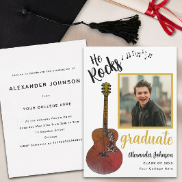 Moderne Graduate Foto Cool Music Graduation Party Einladung
