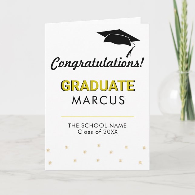 Moderne Graduate Herzlichen Glückwunsch Abschluss Karte (Vorderseite)