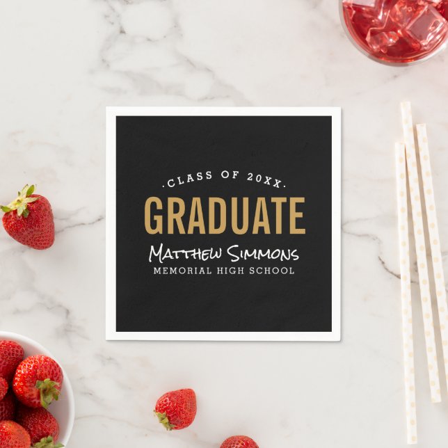 Moderne Graduate Personalisiert Graduate Party Serviette (Beispiel)