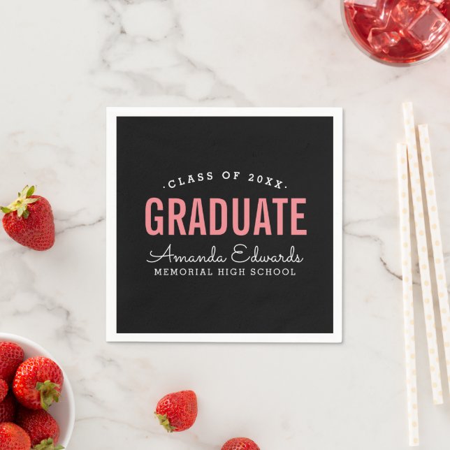 Moderne Graduate Personalisiert Graduate Party Serviette (Beispiel)