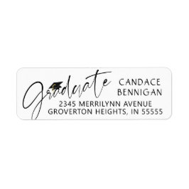 Moderne Graduate Script Black Cap