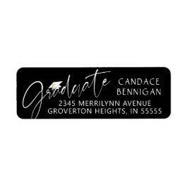 Moderne Graduate Script Schwarz-weiß Cap