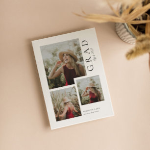 Moderne Graduation Party 3 Photo Invitation