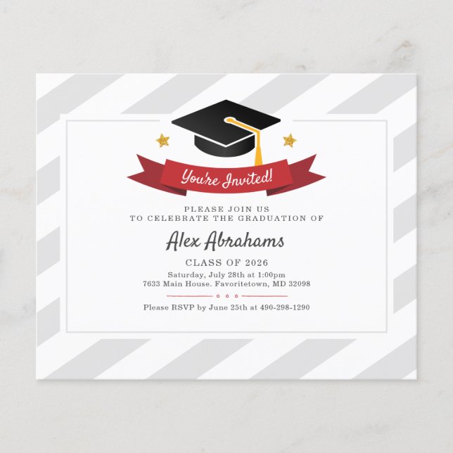 Moderne Graduation Party Grad 2025 Einladung (Vorderseite)