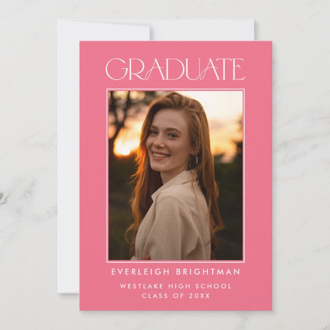MODERNE GRADUATTYPOGRAFIE FOTO ABSCHLUSS INVITE EINLADUNG (Vorderseite)