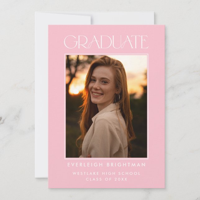 MODERNE GRADUATTYPOGRAFIE FOTO ABSCHLUSS INVITE EINLADUNG (Vorderseite)