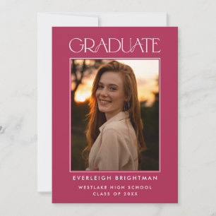MODERNE GRADUATTYPOGRAFIE FOTO ABSCHLUSS INVITE EINLADUNG