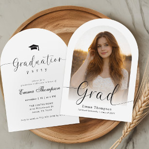 Moderne Graduierten Arch Foto Abschlussanzeige Einladung