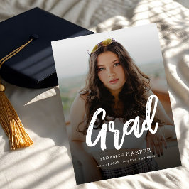 Moderne Graduierten-Pinselschrift Foto-Abschluss Ankündigung