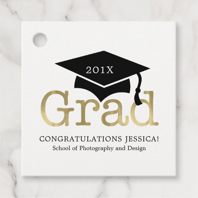 Moderne Graduiertenkap Personalisiert Geschenkanhänger (Vorderseite)