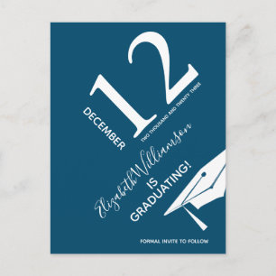 Moderne Graduiertenkap Save the Date Ankündigungspostkarte