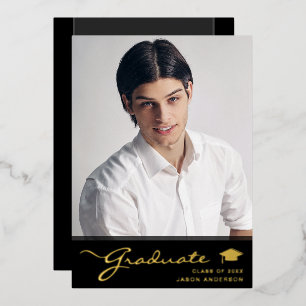 Moderne Graduierung Elegante Schrift Art Trendy Folieneinladung
