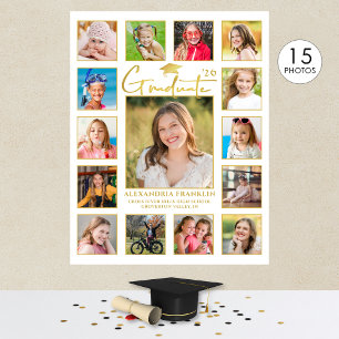 Moderne Graduierung Gold 15 Foto-Collage Poster