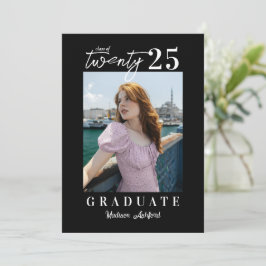Moderne Graduierungspartei für das Schwarze Foto Einladung