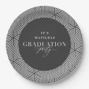 Moderne Graduierungspartei für Geometrie und Skrip Pappteller