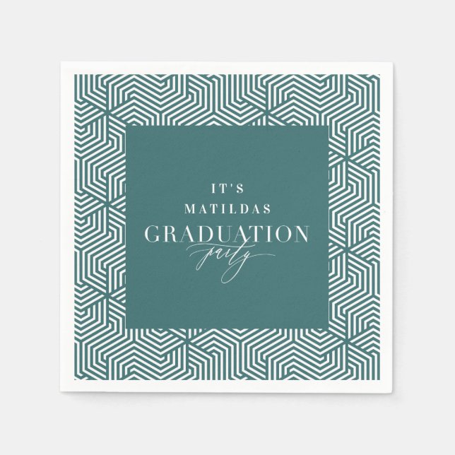 Moderne Graduierungspartei für Geometrie und Skrip Serviette (Vorderseite)