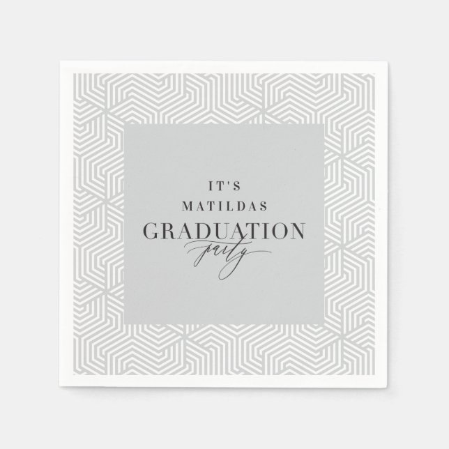 Moderne Graduierungspartei für Geometrie und Skrip Serviette (Vorderseite)