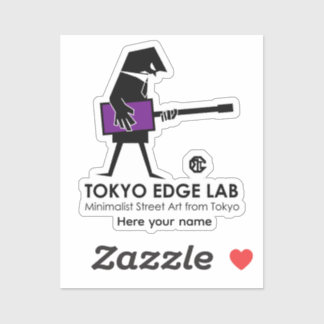 Moderne Grafik eines urbanen Bassspielers - Tokyo  Aufkleber