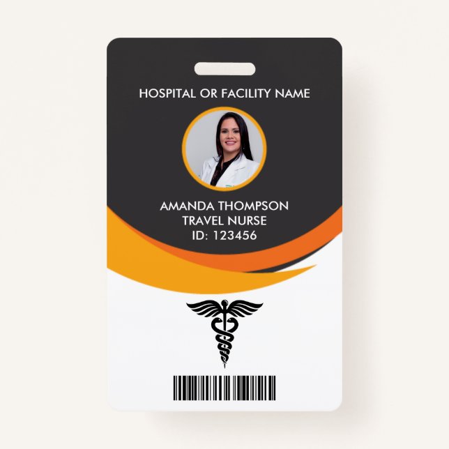 Moderne Grafikdesign Nurse Foto ID Ausweis (Vorderseite)