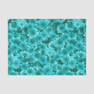 Moderne grafische Dahlia Muster, Aquamarin und Aqu Seidenpapier