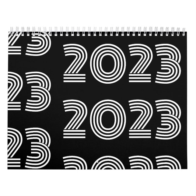 Moderne grafische Typografie Schwarz/Weiß Kalender (Titelbild)