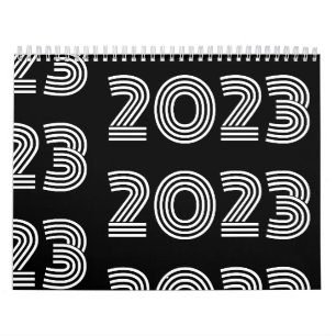 Moderne grafische Typografie Schwarz/Weiß Kalender