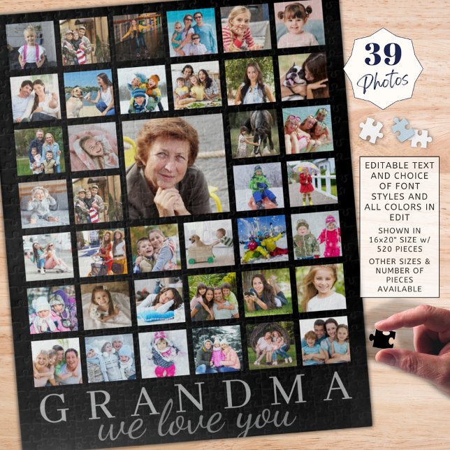 Moderne GRANDMA Foto Collage Script Meldung Schwar (Von Creator hochgeladen)