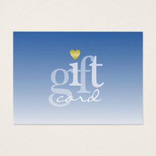 Moderne Gras Ciel Bleu Ombre Or Coeur Cadeau Coeur