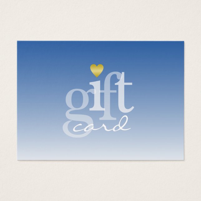 Moderne Gras Ciel Bleu Ombre Or Coeur Cadeau Coeur (Devant)