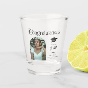 Moderne Gratulation Abschluss Foto Abschluss Bogen Schnapsglas