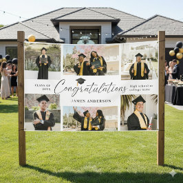 Moderne Gratulation Absolvent 7 Foto-Collage Banner