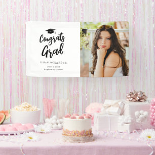 Moderne Gratulation Absolvent Pinsel Schrift Foto Banner
