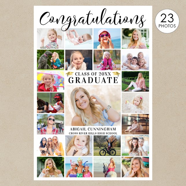 Moderne Gratulation Graduate 23 Foto Collage Poster (Von Creator hochgeladen)