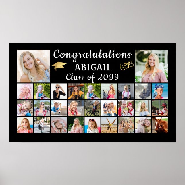 Moderne Gratulation Graduate 29 Foto Collage Poster (Vorne)