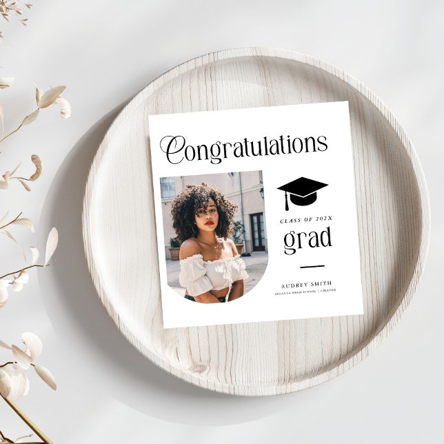 Moderne Gratulations-Grad-Foto-Abschluss-Bogen Serviette (Von Creator hochgeladen)